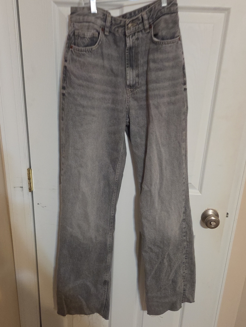 Women's High-Rise Wide Leg Jeans - Gray